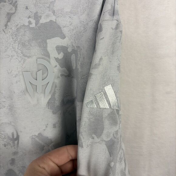 Adidas Patrick Mahomes Large French Too Cold Terry Hoodie Clear Gray NWT - Picture 6 of 7